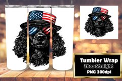 American Flag Dog Sublimation Tumbler Wrap Product Image 1