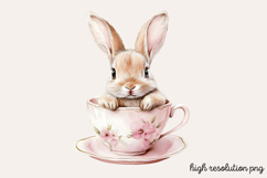 Pastel Pink Easter Watercolor Clipart Bundle PNG Product Image 9