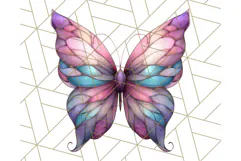 Stained Glass Butterfly PNG Colorful Clipart for Sublimation Product Image 5