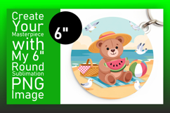 Trendy Round Design Sublimation PNG , Cute Bear Product Image 1