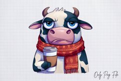 Grumpy Christmas Animal Coffee Clipart PNG Product Image 1
