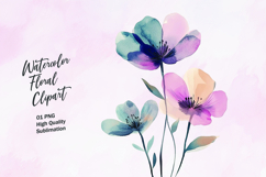 Abstract watercolor flower clipart sublimation Product Image 1