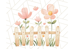 Pastel Watercolor Spring Clipart, Cheerful Floral Png Design Product Image 5