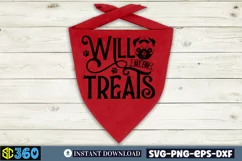 Will sit for treats SVG, Halloween Dog Bandana SVG Product Image 4
