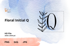 Floral Initial - HandDrawn Monogram Alphabet SVG|PNG|JPG Product Image 1
