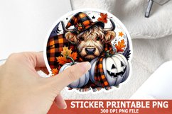 Halloween Highland Cow Sticker| Halloween Sticker Product Image 1
