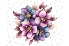 Gothic Floral PNG, Dark Aesthetic Flowers Clipart Print Product Image 5