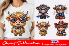 Retro Cow Clipart PNG Product Image 1