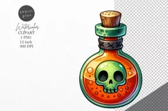 Halloween clipart, Potion bottle clipart, Kids Halloween Product Image 1