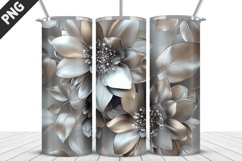 3D Flowers Tumbler Wrap | Sublimation Design | Tumble PNG Product Image 2