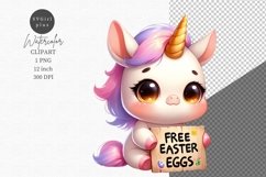 Easter clipart, Cute Animals Clipart, Unicorn clipart Product Image 1