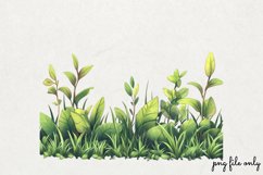 Watercolor Grass Borders Clipart PNG Product Image 1