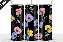 Flowers Tumbler Wrap | Sublimation Design | Tumble PNG Product Image 2