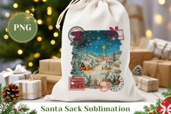 Christmas Night Santa Sack Design, Retro Christmas Gift Bag Product Image 1