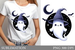 Cute Ghost Sublimation. Cute Ghost T-Shirt Sublimation Product Image 1