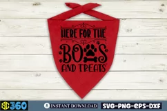 Here for the boos and treats SVG, Halloween Dog Bandana SVG Product Image 4