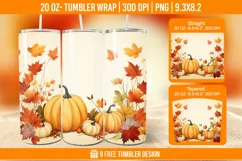 Tumbler Sublimation Wrap, 20 oz Fall Tumbler Wrap Product Image 1