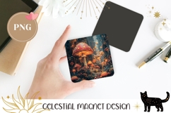 Mushrooms Magnet Template, Celestial Magnet, Floral Magnet Product Image 1