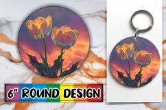 Colorful Retro Bloom Keychain &amp; Coaster Compilation Product Image 1