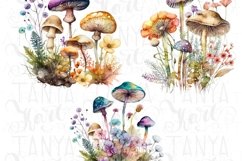 Mushrooms And Flowers Clipart Product Image 5