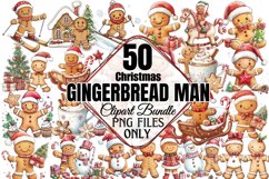 Christmas Gingerbread Man Clipart Bundle PNG Product Image 1