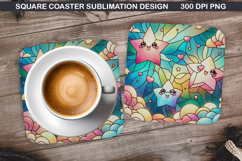 Bunny Coaster Sublimation, Christmas Coaster PNG Design Product Image 1
