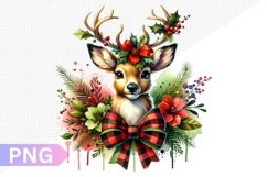 Christmas Deer Sublimation - Clipart PNG Design Product Image 1