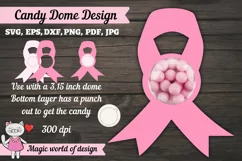 Pink Ribbon candy dome, breast cancer awareness Product Image 1