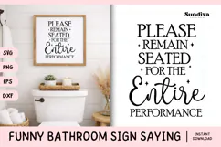 Funny Bathroom Sign Saying SVG | Please Remain Seated Product Image 1