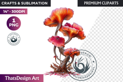 Glowing Fantasy Mushrooms PNG, Magic Mushroom Clipart Product Image 1