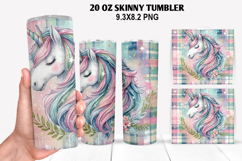 Unicorn Skinny Tumbler 20oz Wrap Design, Animal Tumbler Wrap Product Image 1
