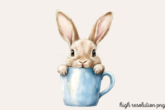 Boho Dusty Blue Easter Clipart PNG Product Image 1