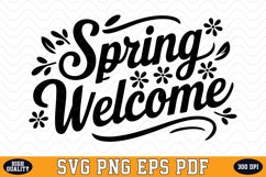 Spring Welcome SVG Design | SVG Cut files Product Image 1