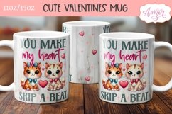 Cute Valentines Mug Wrap PNG, You make my heart skip a beat Product Image 2