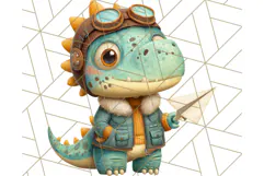 Dinosaur Costume Clipart, Cute Dinos in Halloween Outfits Product Image 5