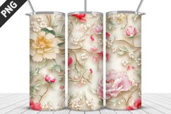Flowers Tumbler Wrap | Sublimation Design | Tumbler PNG Product Image 1