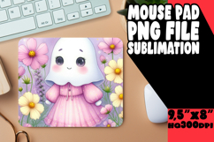 Sweet Mouse Mat Sublimation PNG, Cute Ghost Product Image 1