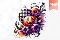 Flowers Halloween Sublimation - Flowers Clipart PNG Design Product Image 1