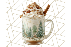 Christmas Coffee Mugs Clipart PNG Festive Cups Product Image 5