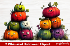 Whimsical Halloween Clipart ,Hand-Drawn Fall Holiday Product Image 1