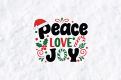Peace Love Joy SVG - Christmas Holiday Sentiment Design Product Image 3