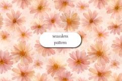 Soft Peach Floral Seamless Pattern Elegant Watercolor Product Image 1