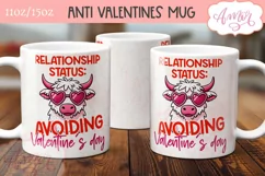 Anti Valentines Mug Wrap PNG, Funny valentines day mug png Product Image 2