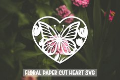 20 Paper Cut Floral Heart , Paper Cut Heart SVG Product Image 18