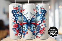 Butterfly Tumbler Wrap for Sublimation - 4th of july Tumbler Product Image 1