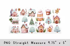 Christmas glass can wrap, Pastel Watercolor 16oz Libbey Can Product Image 2