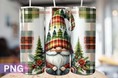 Christmas Gnome Tumbler Sublimation - 20 Oz Skinny Tumbler Product Image 1