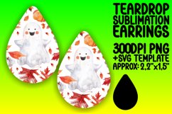 Fall Festivities Watercolor Teardrop Earring PNG Product Image 1