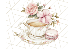 Pastel Tea Clip Art PNG with Sweets and Floral Accents Png Product Image 5