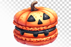 Jack O Lantern Macarons Halloween Dessert PNG Product Image 1